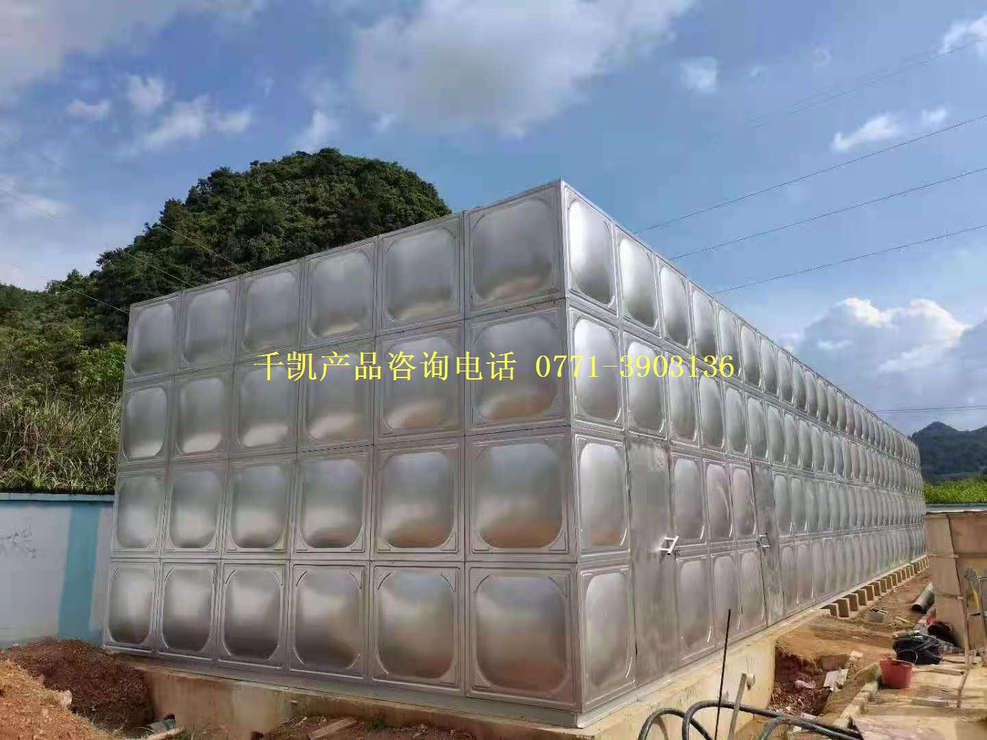 崇左天等東平變電站528m3不銹鋼水箱竣工